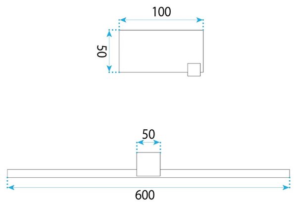Επιτοίχο φωτιστικό μπάνιου LED SWE050-1W 60 cm Black