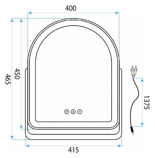 ΚΑΘΡΕΦΤΗΣ ΤΟΙΧΟΥ LED GLAM White 40x45cm
