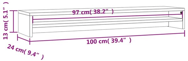 VidaXL Βάση Οθονών Γκρι του Σκυροδέματος 100x24x13 εκ. από Μοριοσανίδα