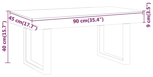 VidaXL Τραπεζάκι Σαλονιού Σκ. Καφέ/Μαύρο 90x45x40 εκ. από MDF/Σίδερο