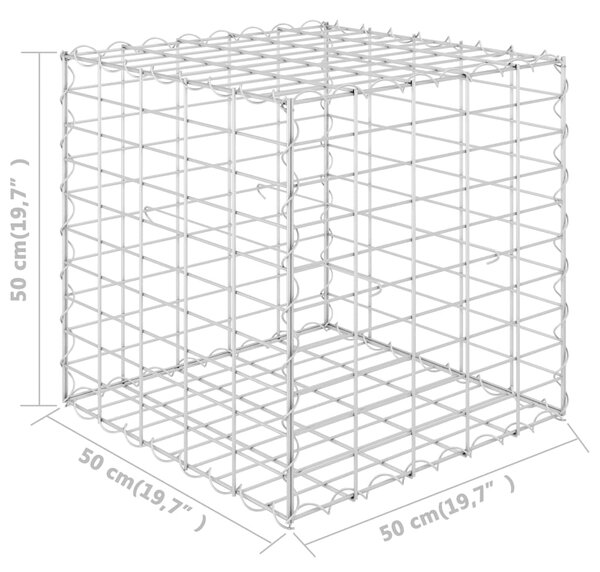 VidaXL Συρματοκιβώτιο Κύβος 50 x 50 x 50 εκ. από Ατσάλινο Σύρμα