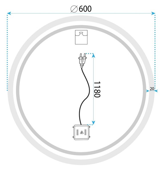 ΚΑΘΡΕΦΤΗΣ ΤΟΙΧΟΥ LED BLUETOOTH FFJ 60cm