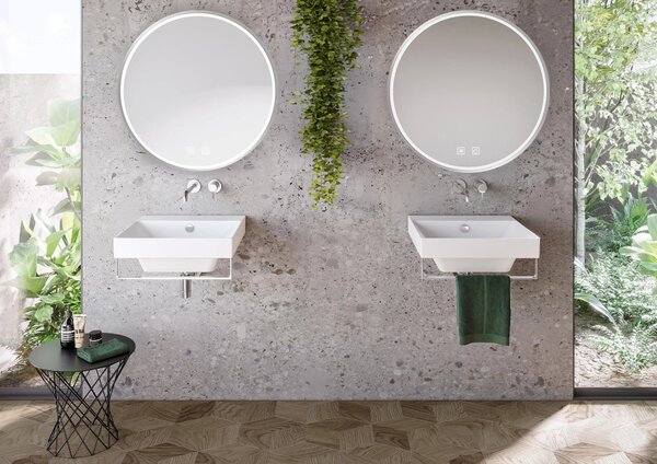 ΚΑΘΡΕΦΤΗΣ ΤΟΙΧΟΥ LED 60cm MMJ BRUSH SILVER