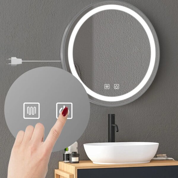 ΚΑΘΡΕΦΤΗΣ ΤΟΙΧΟΥ LED 60cm MMJ BRUSH SILVER