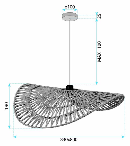 ΚΡΕΜΑΣΤΟ ΦΩΤΙΣΤΙΚΟ ΟΡΟΦΗΣ BOHO APP1740-1CP 80CM