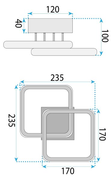 LHJ074-C BLACK φωτιστικό οροφής, μαύρο