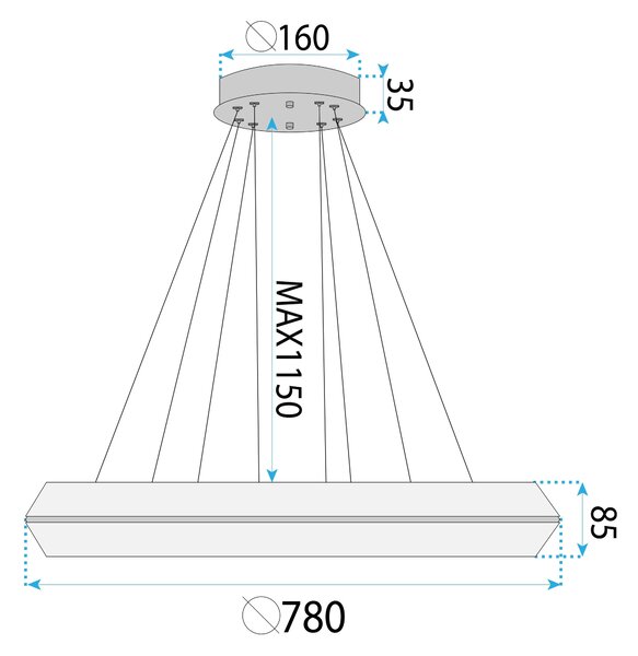 Λάμπα LED APP1769-CP 80cm Gold