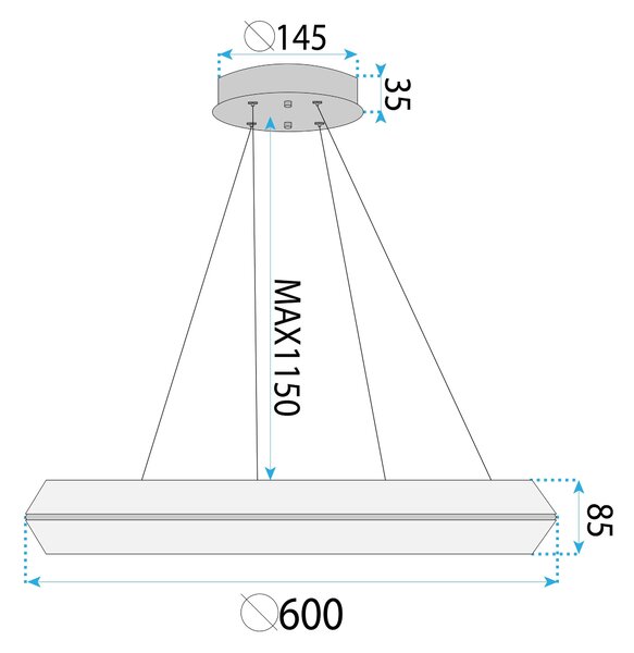 Λάμπα LED APP1768-CP GOLD 60cm