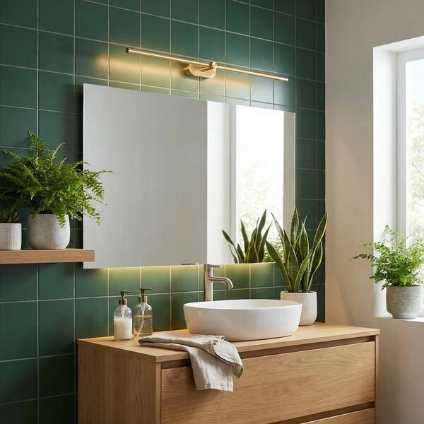 Επιτοίχο φωτιστικό μπάνιου LED APP1894-1W 80 cm BRUSH GOLD