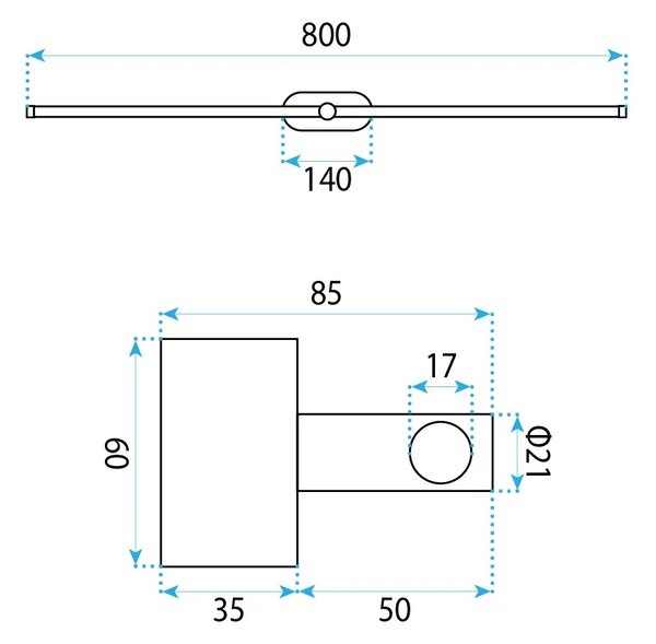 Επιτοίχο φωτιστικό μπάνιου LED APP1891-1W 80 cm GOLD