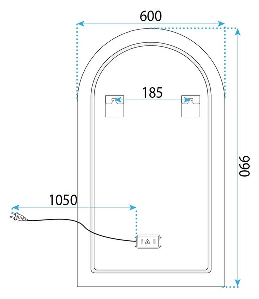 ΚΑΘΡΕΦΤΗΣ ΤΟΙΧΟΥ LED 90x60cm TOP-1