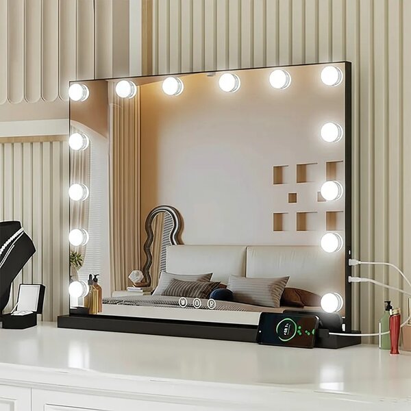 ΚΑΘΡΕΦΤΗΣ ΤΟΙΧΟΥ LED HOLLYWOOD Black 45 χ 58 χ 120 εκ