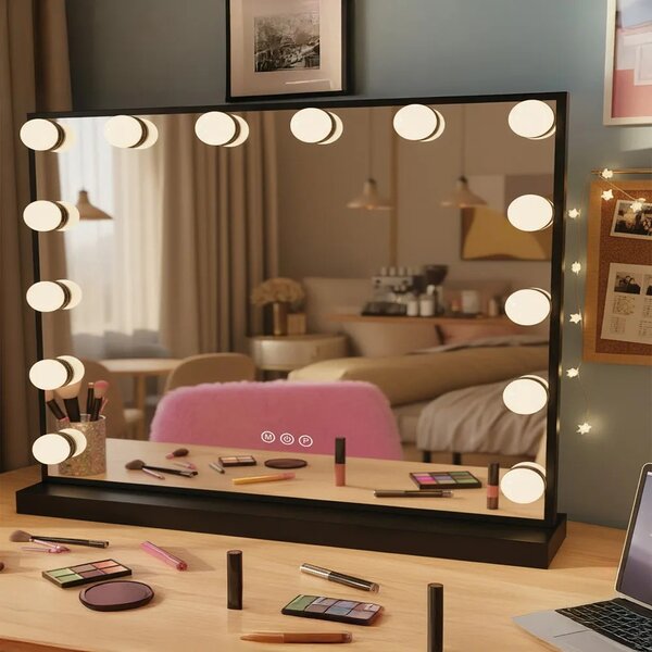 ΚΑΘΡΕΦΤΗΣ ΤΟΙΧΟΥ LED HOLLYWOOD Black 45 χ 58 χ 120 εκ