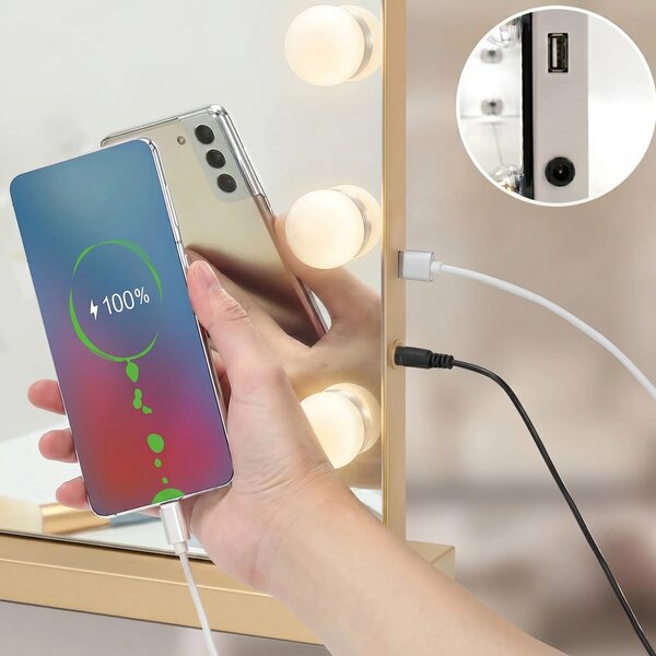 ΚΑΘΡΕΦΤΗΣ ΤΟΙΧΟΥ LED HOLLYWOOD L.Gold 45 χ 58 χ 120 εκ