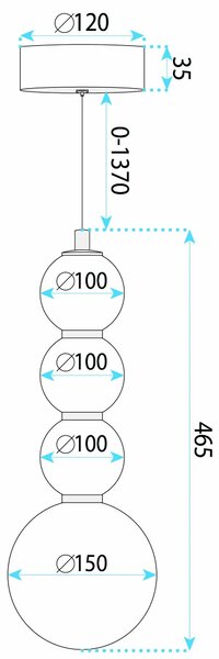Κρεμαστό φωτιστικό οροφής LED LHJ114-4CP ματ χρυσό