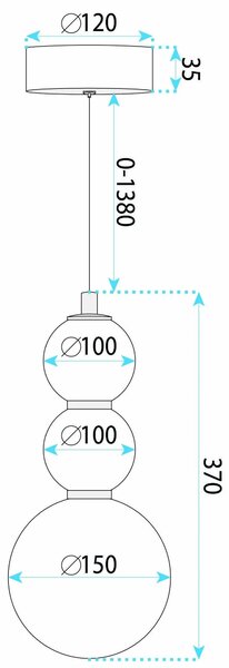 Κρεμαστό φωτιστικό οροφής LED LHJ113-3CP ματ χρυσό
