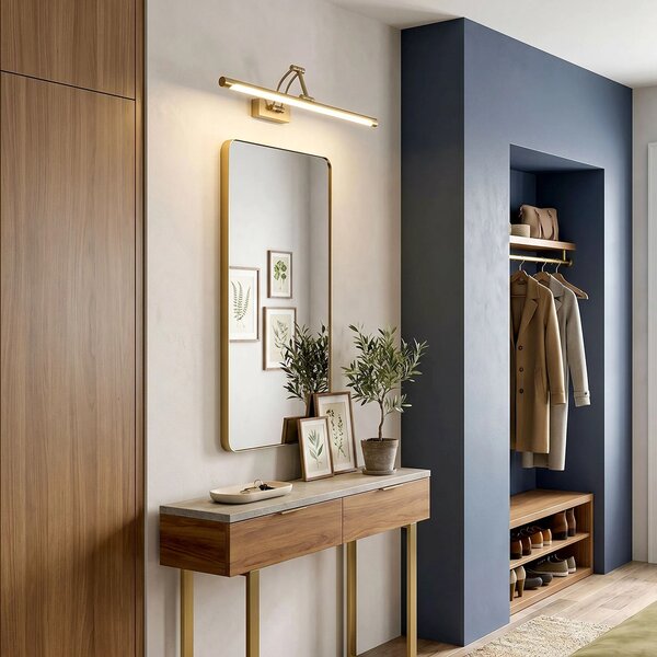 Επιτοίχο φωτιστικό μπάνιου LED SWE022-1W 42cm Brush Gold