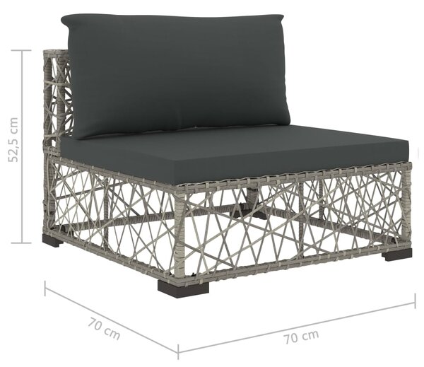 VidaXL Σαλόνι Κήπου 8 Τεμαχίων Γκρι από Συνθετικό Ρατάν με Μαξιλάρια