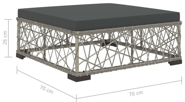 VidaXL Σαλόνι Κήπου 6 Τεμαχίων Γκρι από Συνθετικό Ρατάν με Μαξιλάρια