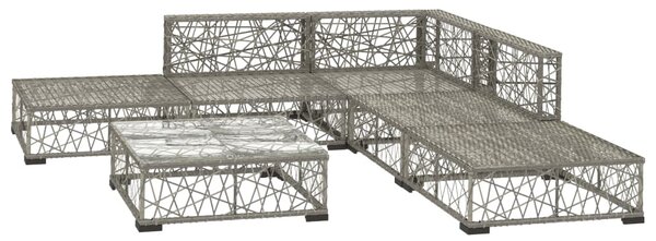 VidaXL Σαλόνι Κήπου 6 Τεμαχίων Γκρι από Συνθετικό Ρατάν με Μαξιλάρια