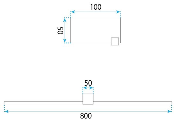 Επιτοίχο φωτιστικό μπάνιου LED SWE051-1W 80 cm Black