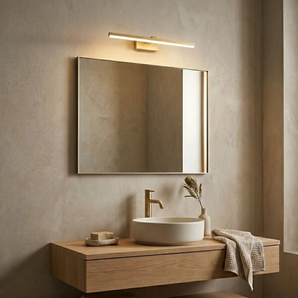 Επιτοίχο φωτιστικό μπάνιου LED SWE008-1W 58cm BRUSH GOLD