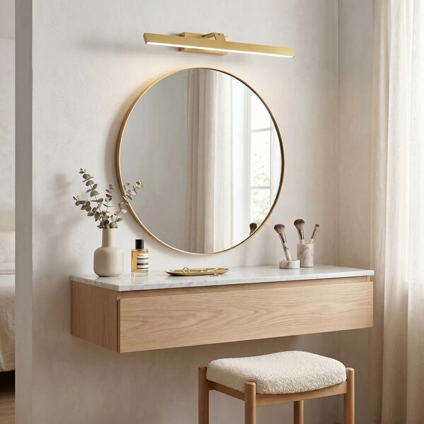 Επιτοίχο φωτιστικό μπάνιου LED SWE008-1W 58cm BRUSH GOLD