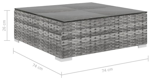 VidaXL Σαλόνι Κήπου 8 Τεμαχίων Γκρι από Συνθετικό Ρατάν με Μαξιλάρια