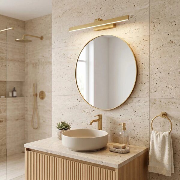 Επιτοίχο φωτιστικό μπάνιου LED SWE008-1W 58cm BRUSH GOLD