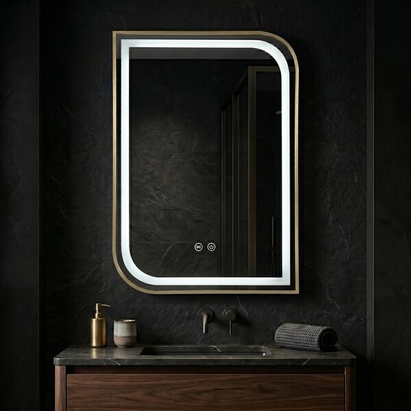 ΚΑΘΡΕΦΤΗΣ ΤΟΙΧΟΥ LED ZONE 80X60 GOLD BRUSH