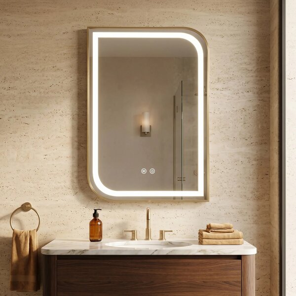 ΚΑΘΡΕΦΤΗΣ ΤΟΙΧΟΥ LED ZONE 80X60 GOLD BRUSH