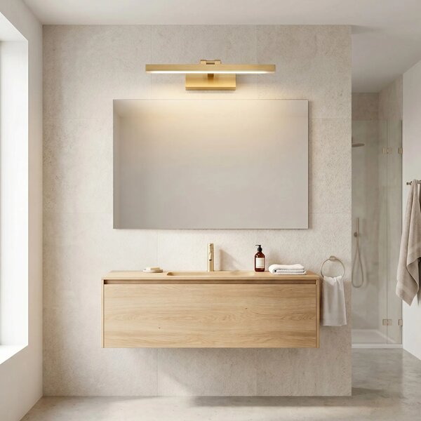 Επιτοίχο φωτιστικό μπάνιου LED APP1863-1W 40cm BRUSH GOLD