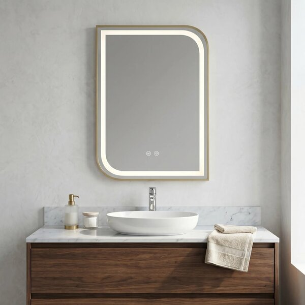 ΚΑΘΡΕΦΤΗΣ ΤΟΙΧΟΥ LED ZONE 80X60 GOLD BRUSH