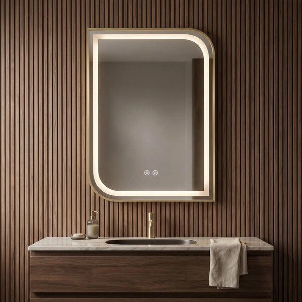 ΚΑΘΡΕΦΤΗΣ ΤΟΙΧΟΥ LED ZONE 80X60 GOLD BRUSH