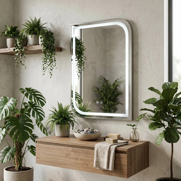 ΚΑΘΡΕΦΤΗΣ ΤΟΙΧΟΥ LED ZONE 70x50 BRUSH NICKEL