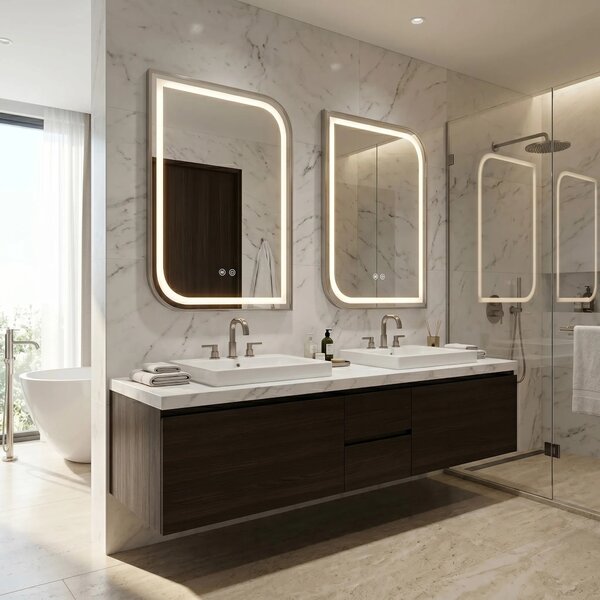 ΚΑΘΡΕΦΤΗΣ ΤΟΙΧΟΥ LED ZONE 70x50 BRUSH NICKEL