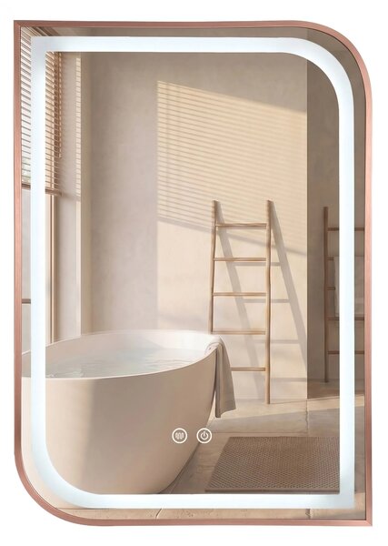 ΚΑΘΡΕΦΤΗΣ ΤΟΙΧΟΥ LED ZONE 80x60 BRUSH ROSE GOLD