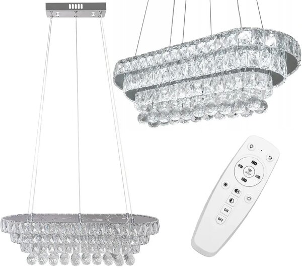 Κρυστάλλινο κρεμαστό φωτιστικό οροφής LED 102W, τηλεχειριστήριο APP417-CP