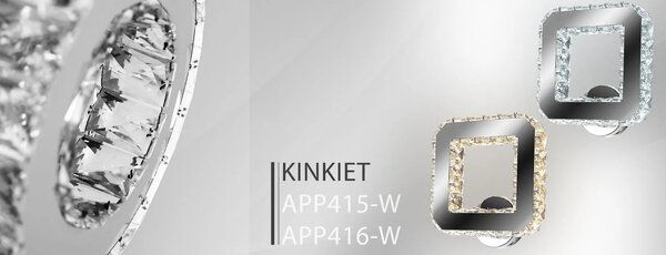 Τετράγωνο LED κρυστάλλινο επιτοίχιο φωτιστικό APP415-W APP416-W