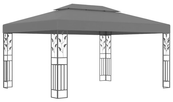 VidaXL Κιόσκι με Διπλή Οροφή Ανθρακί 3 x 4 μ