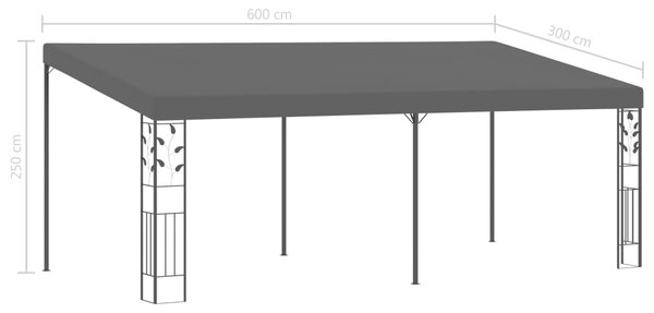 VidaXL Κιόσκι Επιτοίχιο Ανθρακί 6 x 3 x 2,5 μ