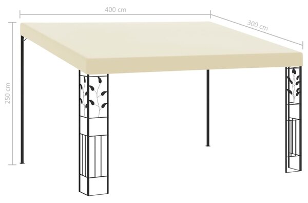 VidaXL Κιόσκι Επιτοίχιο Κρεμ 4 x 3 x 2,5 μ