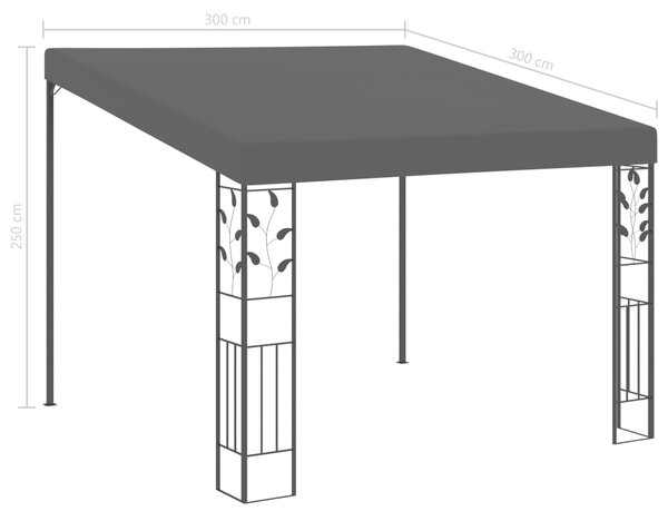 VidaXL Κιόσκι Επιτοίχιο Ανθρακί 3 x 3 x 2,5 μ