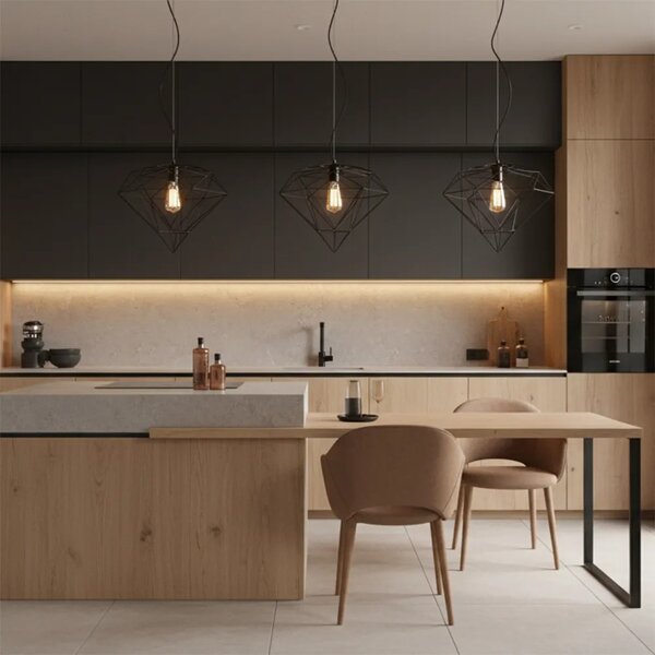 DIAMOND METAL METAL LOFT ΚΡΕΜΑΣΤΟ ΦΩΤΙΣΤΙΚΟ APP563-1CP Μαύρο