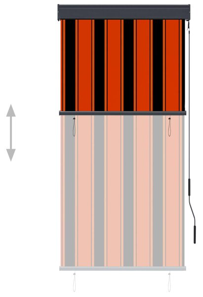 VidaXL Στόρι Σκίασης Ρόλερ Εξωτερικού Χώρου Πορτοκαλί/Καφέ 80x250 εκ