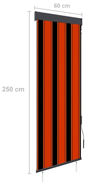 VidaXL Στόρι Σκίασης Ρόλερ Εξωτερικού Χώρου Πορτοκαλί/Καφέ 60x250 εκ