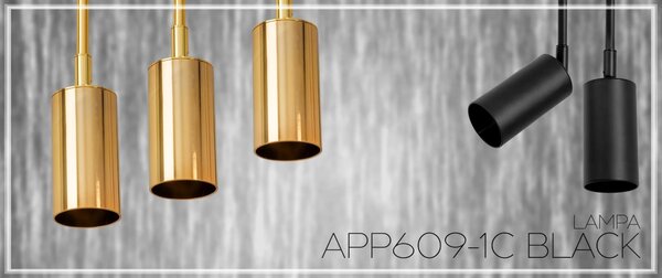 ΚΡΕΜΑΣΤΟ ΦΩΤΙΣΤΙΚΟ ΟΡΟΦΗΣ APP609-1C Μαύρο