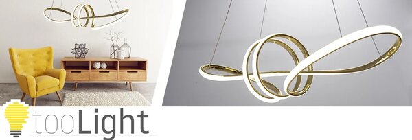 Μοντέρνο φωτιστικό οροφής LED + APP824-CP REMOTE Gold
