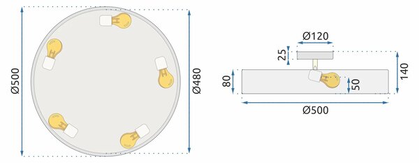 APP860-C Ρυθμιζόμενο Κρεμαστό Φωτιστικό 50 cm Μαύρο