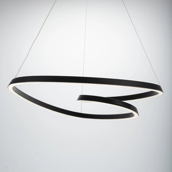 Κρεμαστό φωτιστικό οροφής LED Loop + Τηλεχειριστήριο APP796-cp Μαύρο